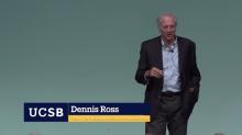 screenshot of youtube video with Dennis Ross speaking